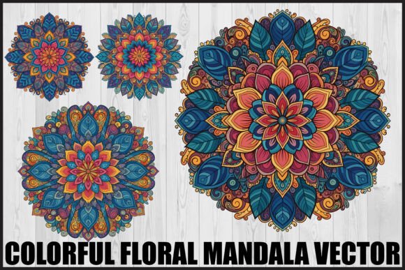 Download Colorful Floral Mandala Vector Bundle - Colorful Collection