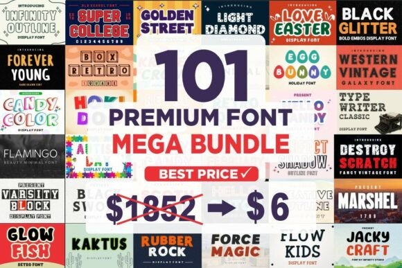Download Premium Font Mega Bundle - Mega bundle Collection