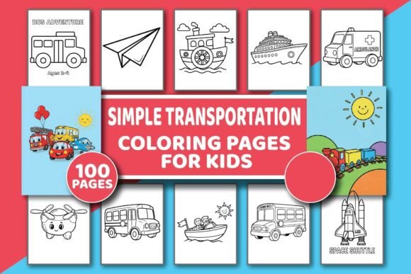 Download Simple Transportation Coloring Book - Premium Resources