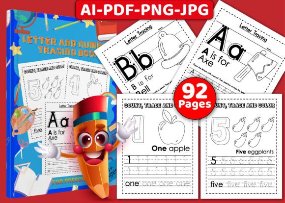 Download Letter &amp; Number Tracing Book with Cover - Premium Resources