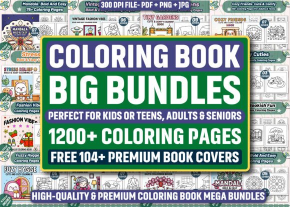 Download 1200+ COLORING PAGES MEGA BUNDLE - KDP - Mega bundle Collection