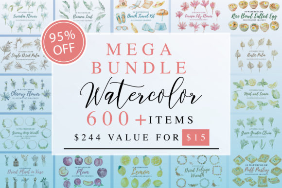 Download Watercolor Mega Bundle - Mega bundle Collection