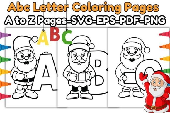 Download ABC Santa Alphabet Coloring Pages a–Z - Premium Resources